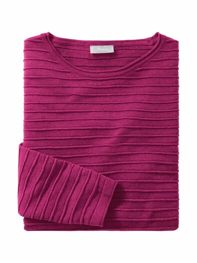 Pullover Struktur-Ringel Beere