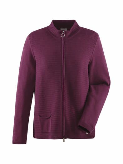 Rabe Strukturstrick-Cardigan Violett