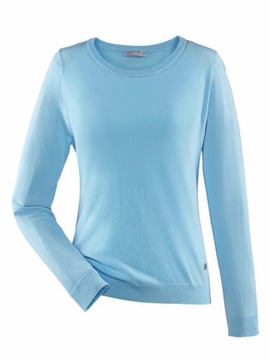 Rundhals-Pullover Supersoft Aqua