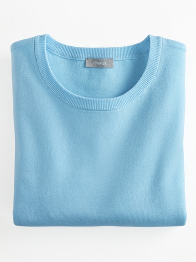 Rundhals-Pullover Supersoft Aqua