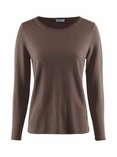 Strick-Pullover Merino extrafein Cappuccino
