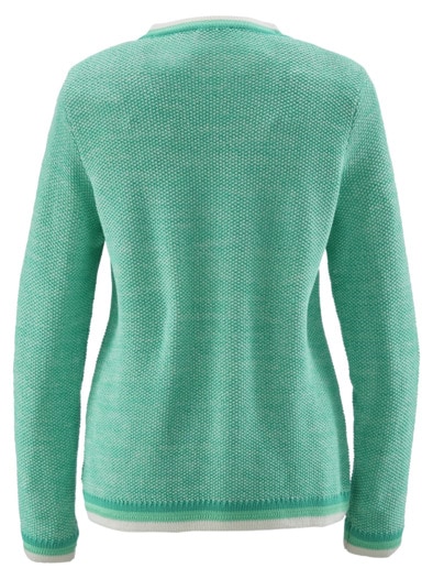 Reißverschluss-Strickjacke Baumw. Mint