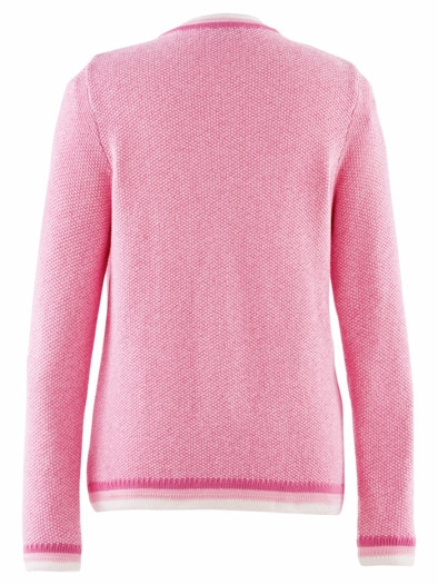 Reißverschluss-Strickjacke Baumw. Rosa