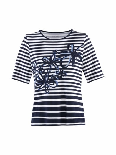 Rabe ShirtStreifen-Mix Marine-Weiß