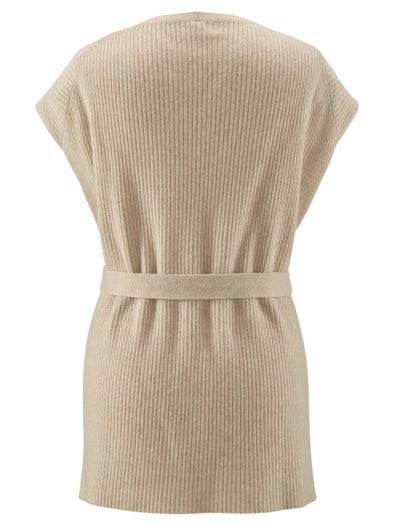 Strick-Weste Kaschmirweich Beige