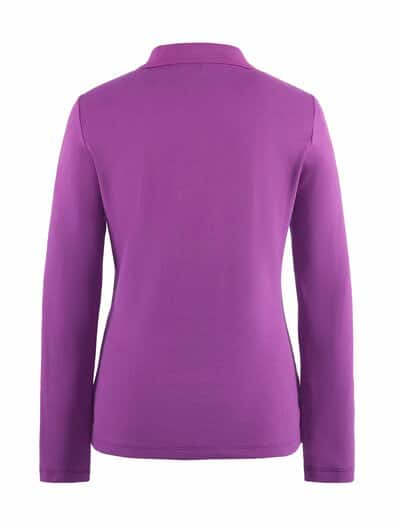Baumwoll-Ripp-Polo mit Zipper Blaubeere