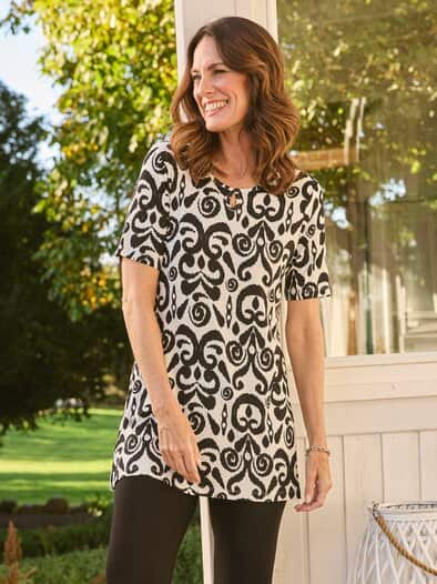 Longshirt Viskose-Jersey Schwarz