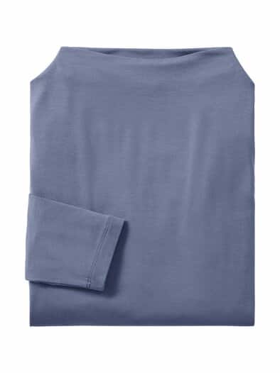 Jersey-Shirt Turtlekragen Granitblau