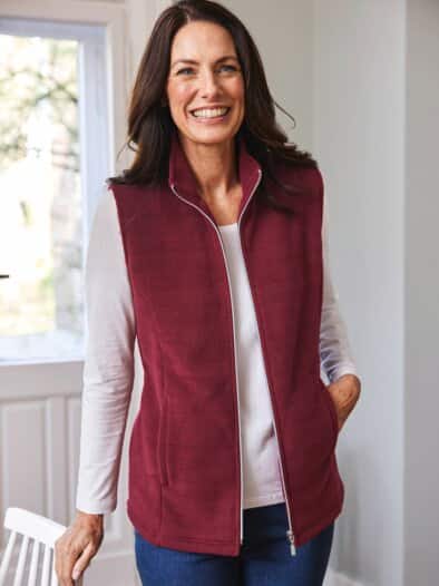 Fleeceweste Extraleicht Bordeaux