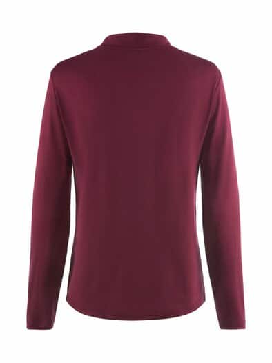Jersey-Shirt Kelchkragen Bordeaux