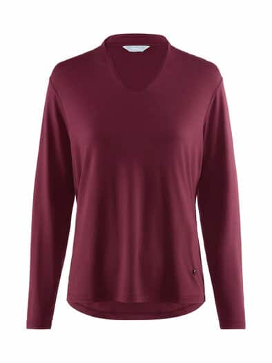Jersey-Shirt Kelchkragen Bordeaux