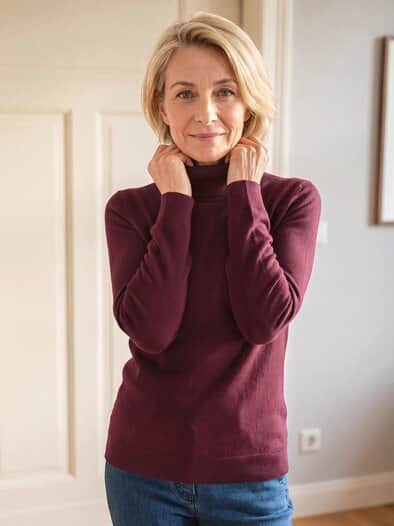 Stehkragen-Pullover Supersoft Bordeaux