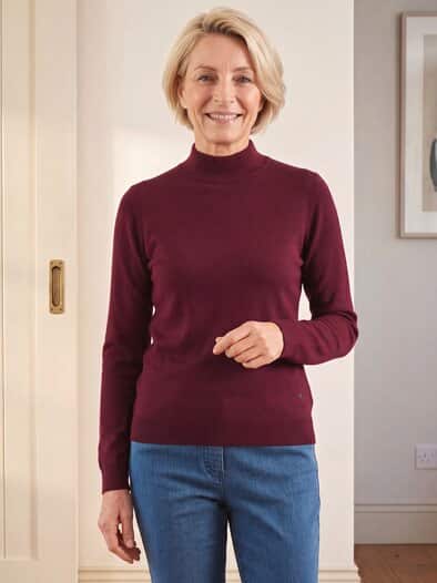 Stehkragen-Pullover Supersoft Bordeaux