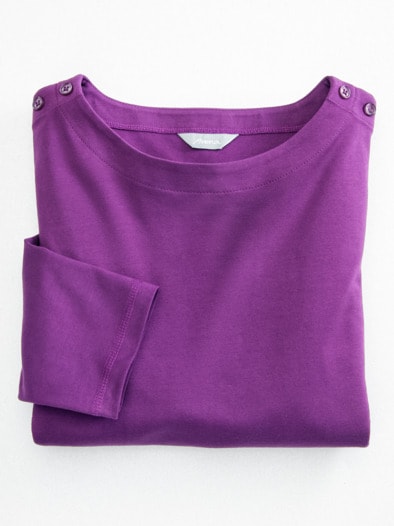Baumwoll-Shirt 3/4 Arm Violett