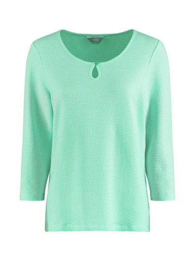 Struktur-Shirt Knopfdetail Mint