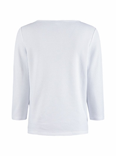 Struktur-Shirt Knopfdetail Weiß