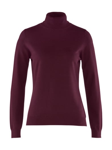 Rollkragen-Pullover Supersoft Bordeaux