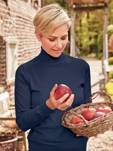 Rollkragen-Pullover Supersoft Marine