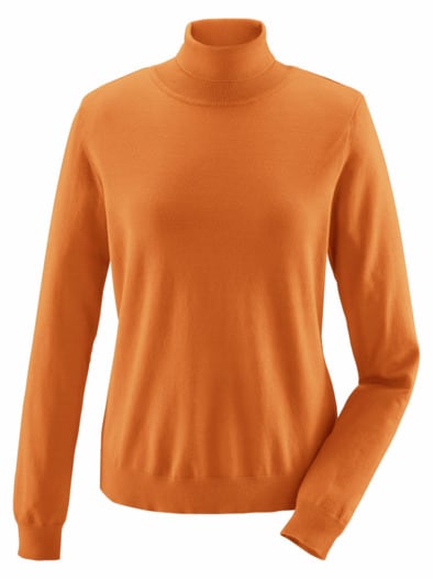 Rollkragen-Pullover Supersoft Orange