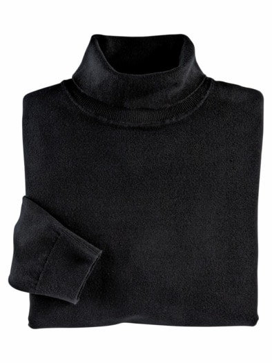 Rollkragen-Pullover Supersoft Schwarz