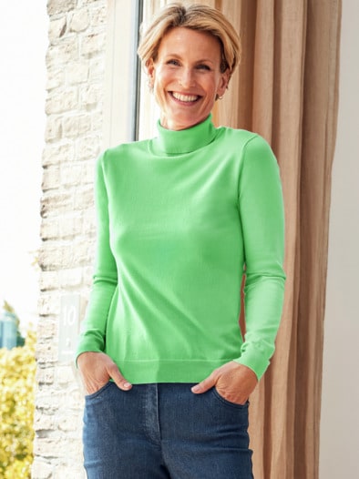 Rollkragen-Pullover Supersoft Mintgrün