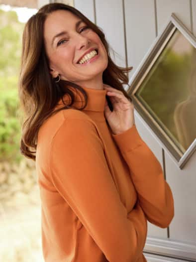 Rollkragen-Pullover Supersoft Safran