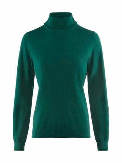 Rollkragen-Pullover Supersoft Dunkelgrün