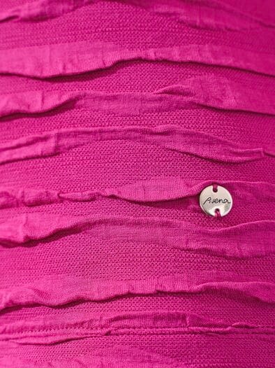 Struktur-Poloshirt Blusenkragen Magenta