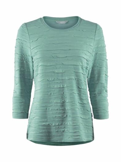 Rundhals-Shirt Strukturmuster Salbei