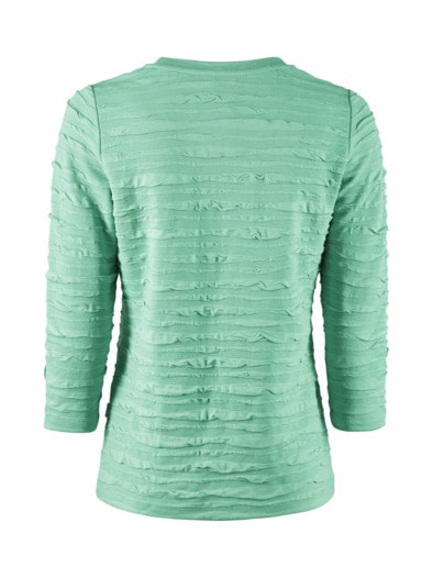 Rundhals-Shirt Strukturmuster Salbei