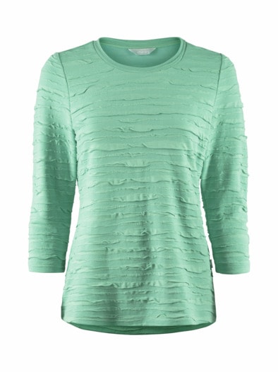 Rundhals-Shirt Strukturmuster Salbei