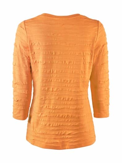 Rundhals-Shirt Strukturmuster Safran