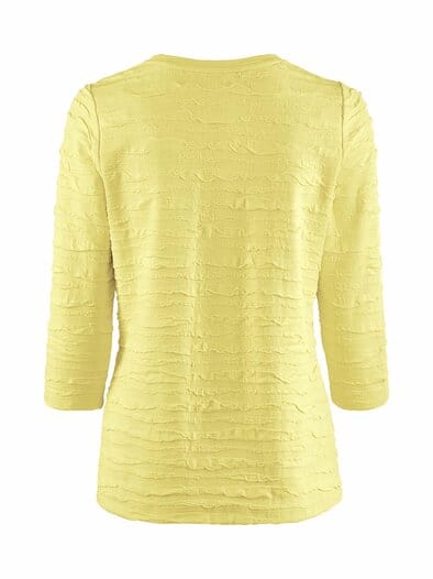 Rundhals-Shirt Strukturmuster Gelb