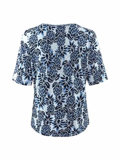 Rabe-Shirt Ananas Hellblau gemustert