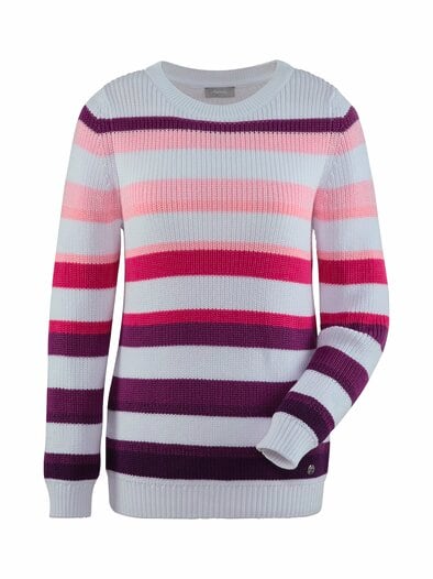 Streifen-Strickpullover Beere