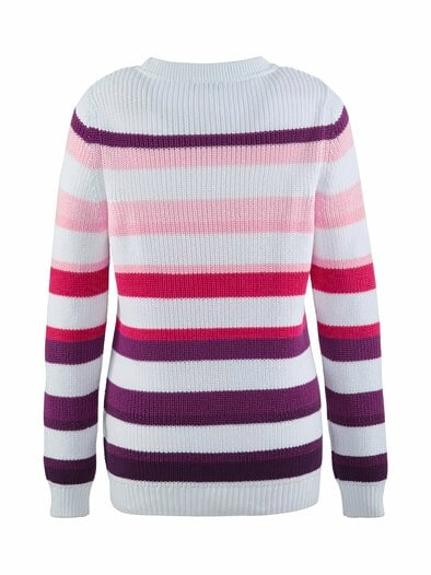 Streifen-Strickpullover Beere