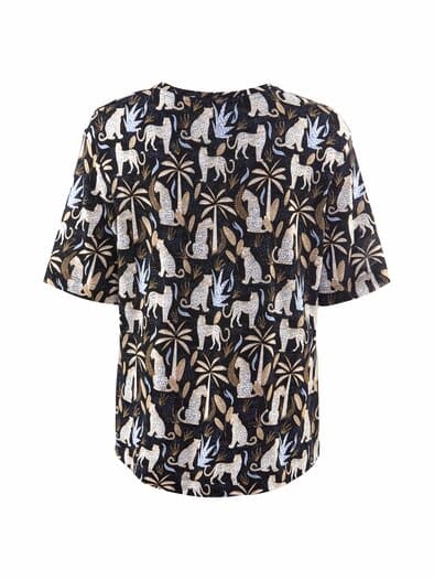 Rabe Shirt Safari Schwarz gemustert