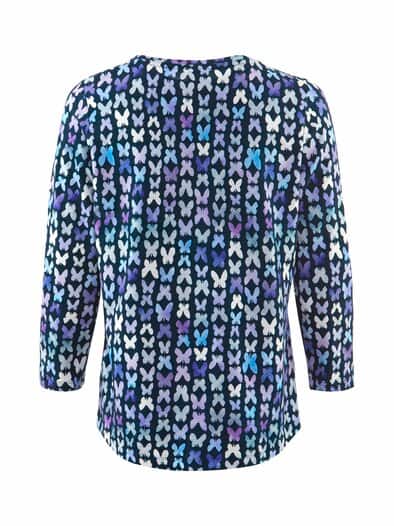 Rabe Shirt Schmetterling Blau gemustert