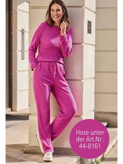 Jersey-Krepp Shirt elegance Magenta