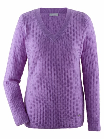 Woll-Pullover Struktur Lila
