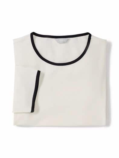 Viskose-Shirt Kontrastpaspel ecru