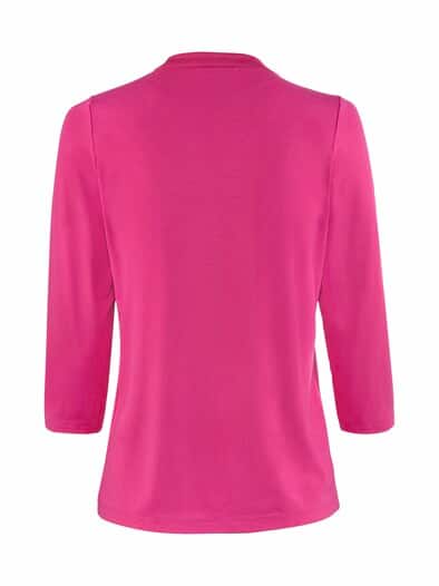 Jersey Blusenshirt Satin-Kragen Magenta