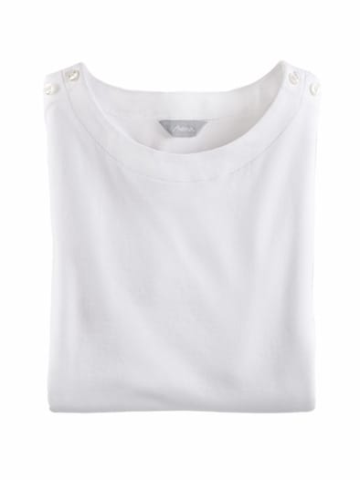 Baumwoll-Shirt 3/4 Arm Weiß