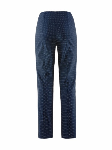Edel-Stretch-Hose Comfort fit Marine-Weiß
