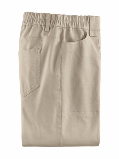 Urlaubshose Baumwoll-Leinen-Mix Beige