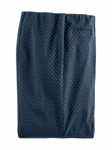 7/8-Edel-Stretch-Hose Comfort fit Marine-Weiß