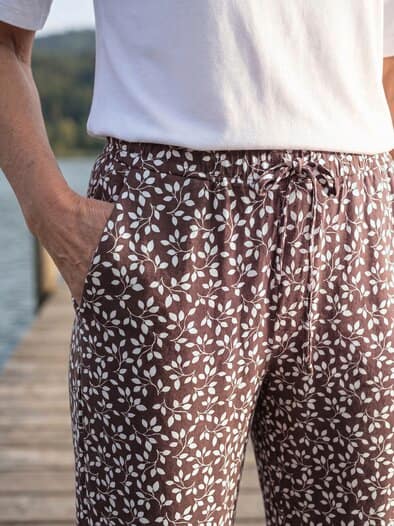 Jersey Schlupfhose Braun/Weiß