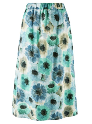 Rock Aquarell-Blumen Blau gemustert