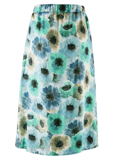 Rock Aquarell-Blumen Blau gemustert