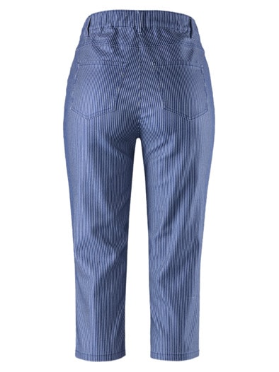 Caprihose Sommerstreifen Dunkelblau